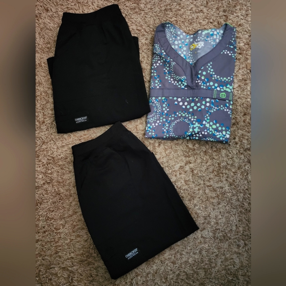 Scrub Skirt Top Lot Black Small